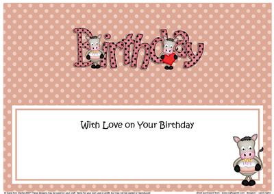 Gigi Horse Birthday Matching Large Dl Insert
