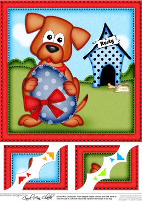 8 x 8 Rusty Dog's Easter Egg Scalloped Corner Topper