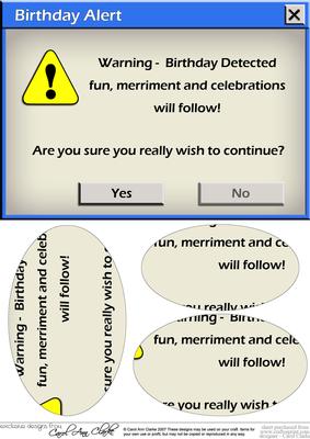 A5 Novelty Fun Computer Greetings Oval Pyramage Topper