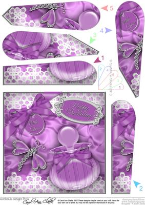 Perfume Lace N Dragonfly Fan Pyramage Topper