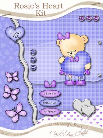 Rosie's Heart Kit Blue with Decoupage