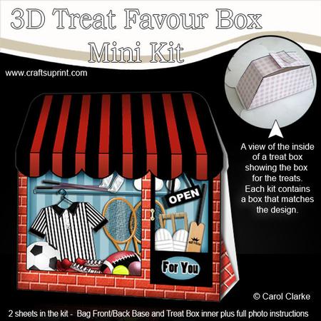 3D Little Sports Shop Treat or Favour Box Mini Kit