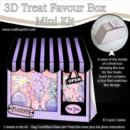 3D Little Flower Shop Treat or Favour Box Mini Kit