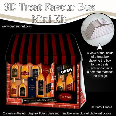 3D Little Whisky Shop Treat or Favour Box Mini Kit