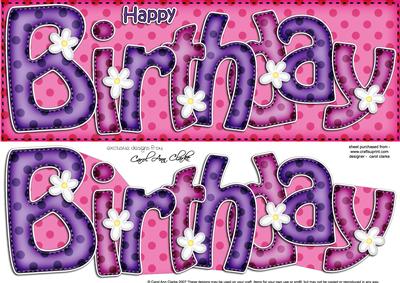 Large Dl Birthday Quick Card N 3D Decoupage