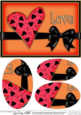A5 Love Heart Oval Pyramage Topper