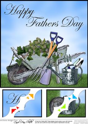 8 x 8 Gardening Fathers Day Scalloped Corner Topper