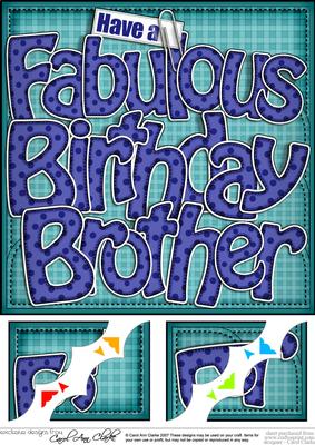 8 x 8 Happy Birthday Brother Scalloped Corner Topper