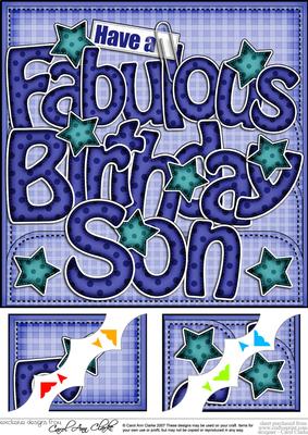 8 x 8 Happy Birthday Son Scalloped Corner Topper