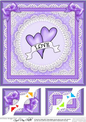8 x 8 Love Hearts Scalloped Corner Topper