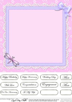 Dreamy Dragonflies Matching 8 x 8 Insert Panel and Greetings