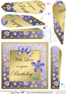 Floral Elegance Birthday Fan Pyramage Topper