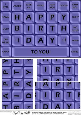 A5 Novelty Fun Computer Keyboard Greetings Pyramage Topper