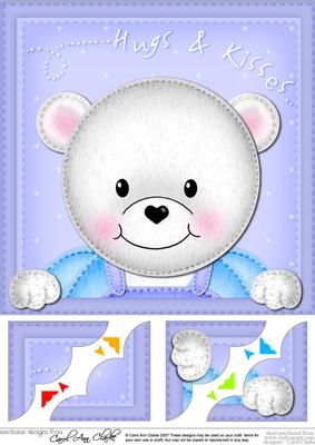 8 x 8 Teddy Ed Scalloped Corner Topper