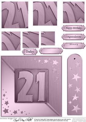 21st Metallic Age Quick Card with Twisted Pyramage