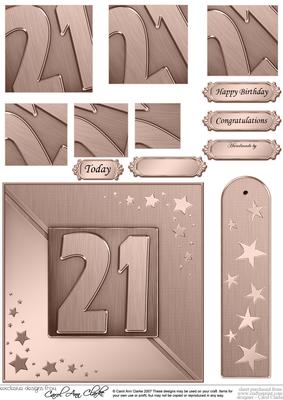 21st Metallic Age Quick Card with Twisted Pyramage
