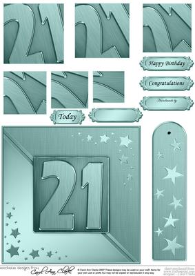 21st Metallic Age Quick Card with Twisted Pyramage