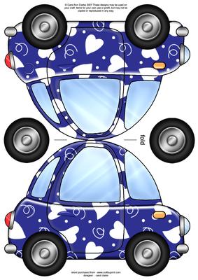 Funky Love Bug Car Shaped Card