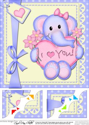 8 x 8 Lola Elephant's Heart Scalloped Corner Topper
