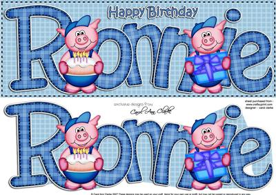 Birthday Large Dl Ronnie Quick Card N 3D Decoupage