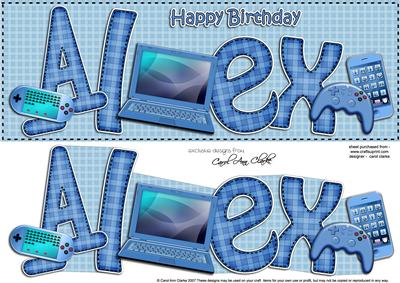 Birthday Large Dl Alex Quick Card N 3D Decoupage