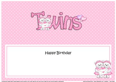 Birthday Large Dl Twin Girls Matching Large Dl Insert