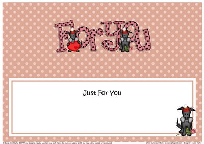 Scottie Dog Large Dl Just for You Matching Large Dl Insert