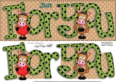 Gigi Horse Large Dl Just for You Quick Card N 3D Decoupage