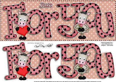 Gigi Horse Large Dl Just for You Quick Card N 3D Decoupage