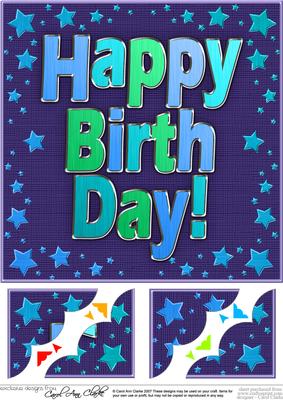 8 x 8 Happy Birthday Scalloped Corner Topper