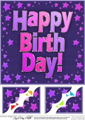 8 x 8 Happy Birthday Scalloped Corner Topper