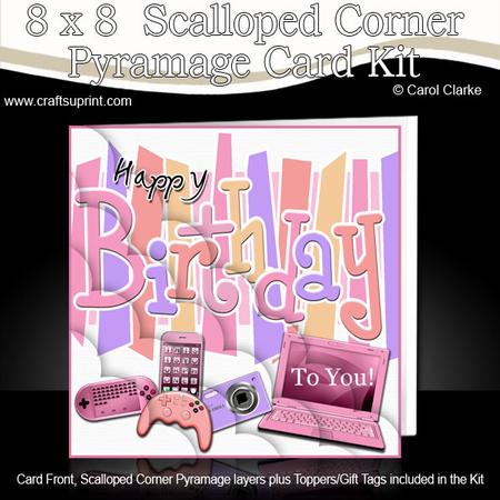 8 x 8 Birthday Gadgets Games N Gizmos Scalloped Corner Kit