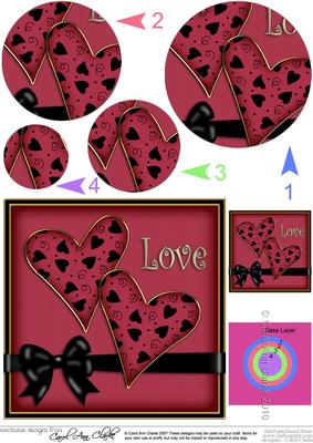Love Hearts Circle Pyramage Topper