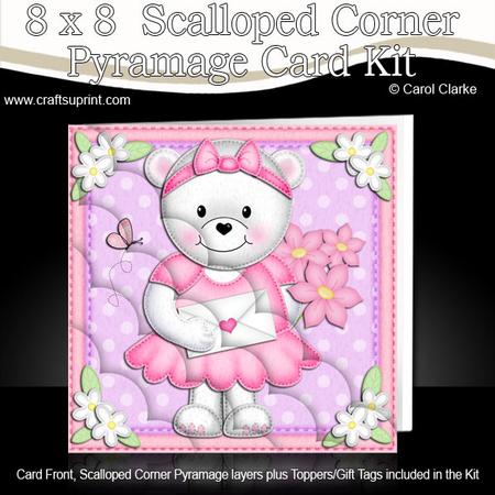 8 x 8 Teddy Tess's Love Letter Scalloped Corner Kit