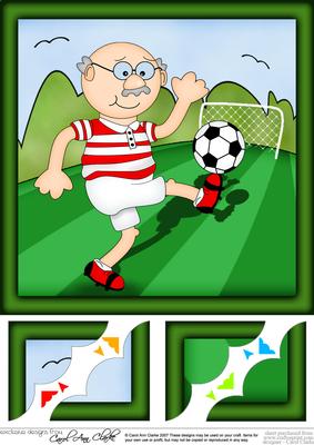 8 x 8 Bert Plays Football Scalloped Corner Topper