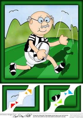 8 x 8 Bert Plays Rugby Scalloped Corner Topper