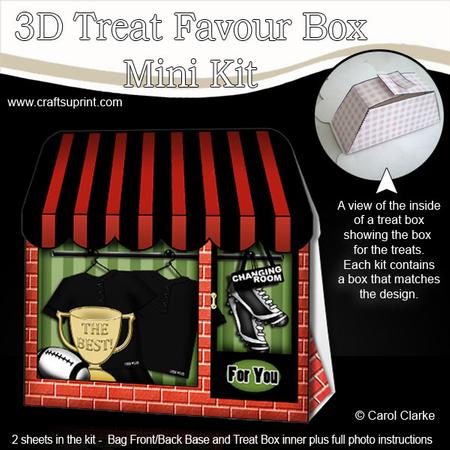 3D Little Rugby Shop Treat or Favour Box Mini Kit
