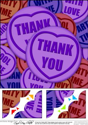 8 x 8 Thank You Sweet Heart Scalloped Corner Topper