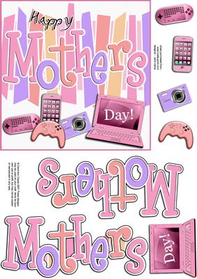 Mothers Day Gadgets Games N Gizmos Quick Card 3D Decoupage