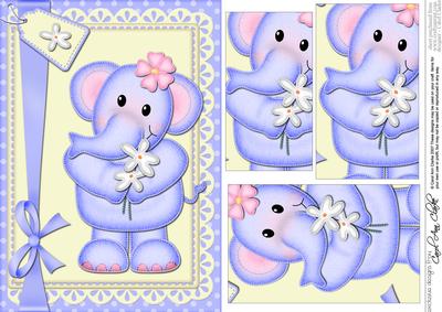 A5 Lola Elephant's Flowers Pyramage Topper