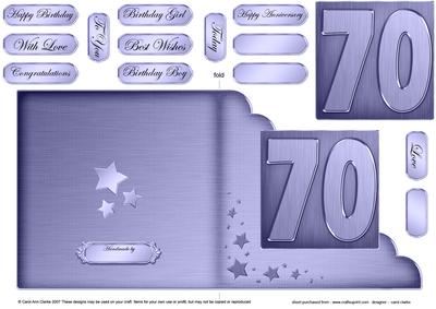 70th Metallic Age Cut and Fold Corner Card