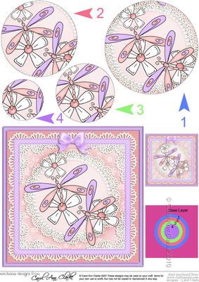 Dreamy Dragonflies Circle Pyramage Topper