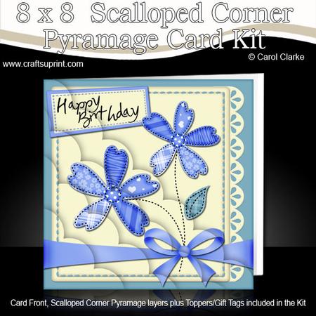 8 x 8 Patchwork Flowers N Lace Scalloped Corner Kit