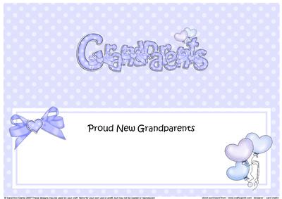 New Baby Grandparents Matching Large Dl Insert