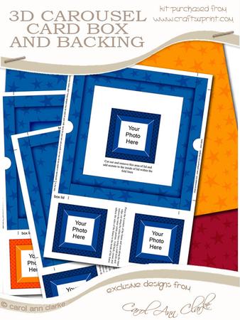 3D Rock N Pop Guitars Carousel Coordinating Card Box Kit