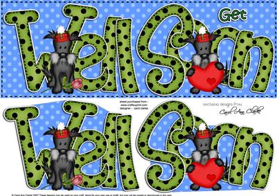 Scottie Dog Large Dl Get Well Soon Quick Card N 3D Decoupage