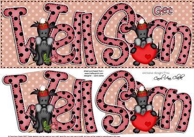 Scottie Dog Large Dl Get Well Soon Quick Card N 3D Decoupage