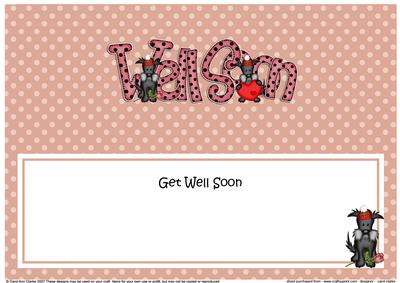Scottie Dog Large Dl Get Well Soon Matching Large Dl Insert