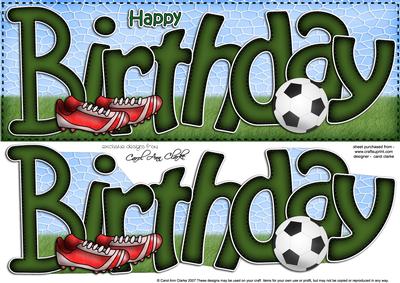 Birthday Football Large Dl Sports Quick Card N 3D Decoupage