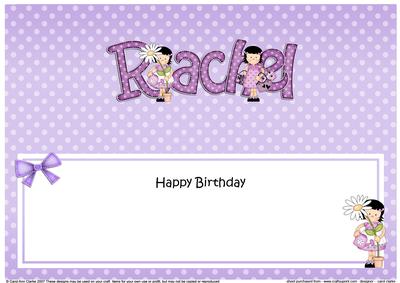 Girlz Birthday Rachel Large Dl Matching Large Dl Insert
